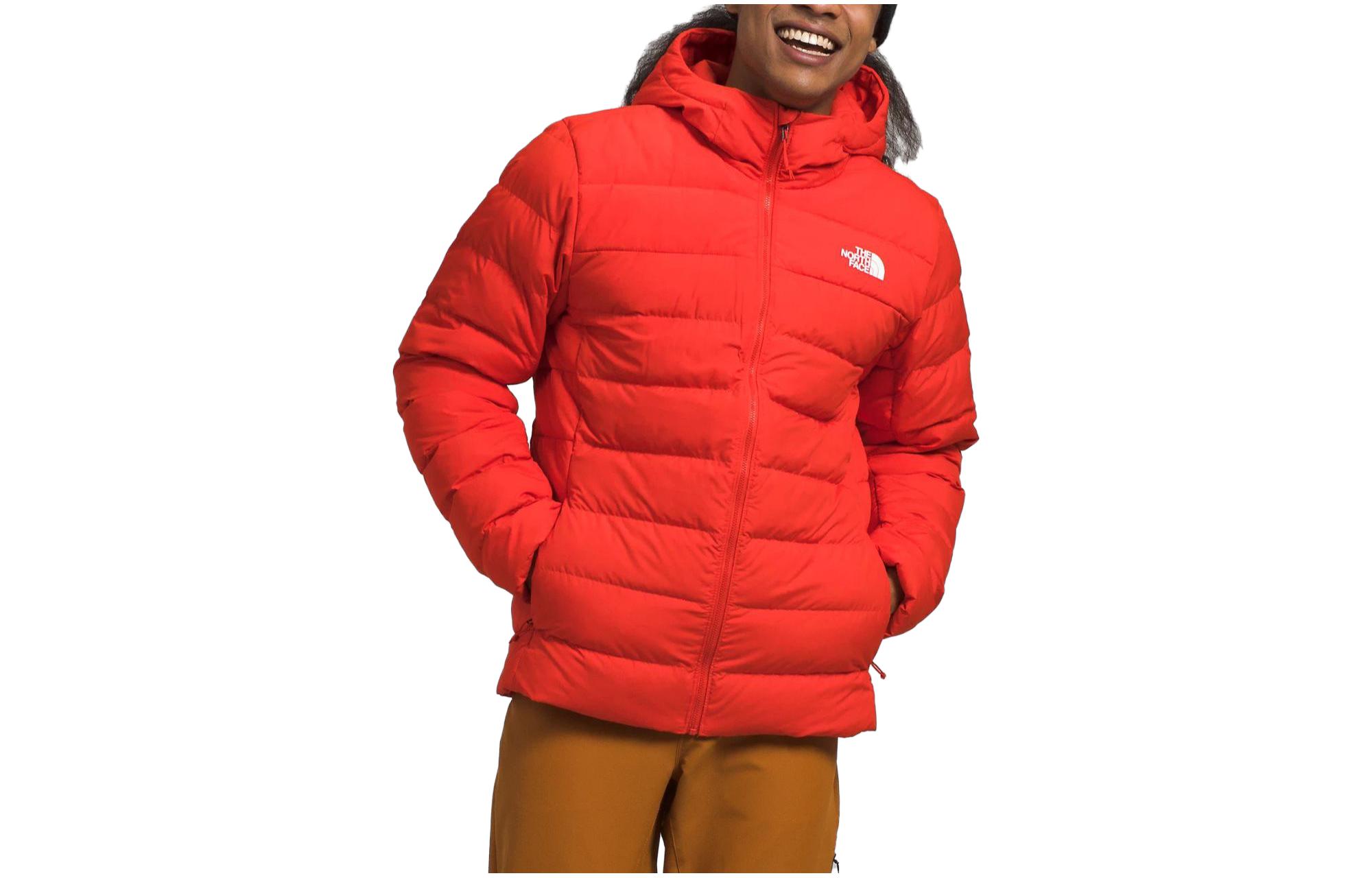 TNF Red Solid Color Hooded Zip-Up Jacket NF0A84I1-15Q