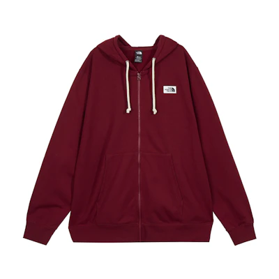 TNF Red Solid Logo Hoodie with Full Zip NF0A7UXL-6R3