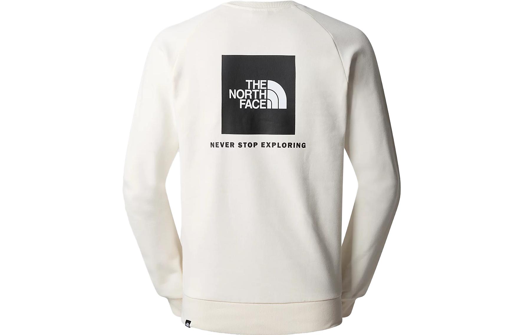 TNF Redbox Logo Print Crewneck Long Sleeve Sweatshirt Beige Mens NF0A4SZ9-N3N