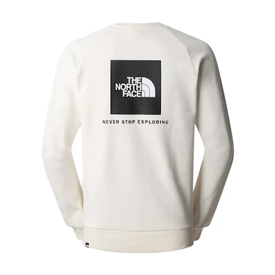 TNF Redbox Logo Print Crewneck Long Sleeve Sweatshirt Beige Mens NF0A4SZ9-N3N