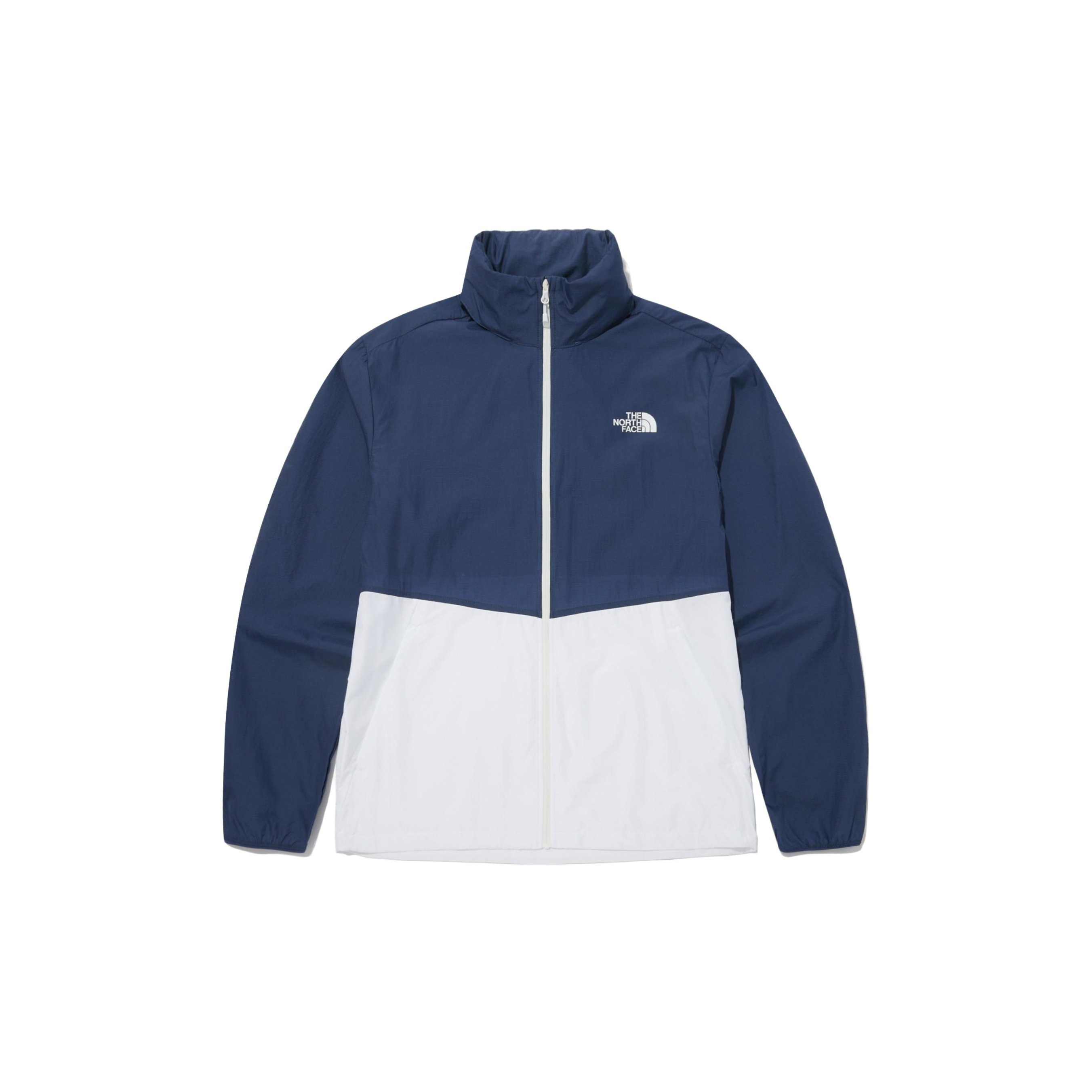 TNF Retro Blue Zip-Up Collared Sports Jacket with Hidden Pockets NJ3LP00D