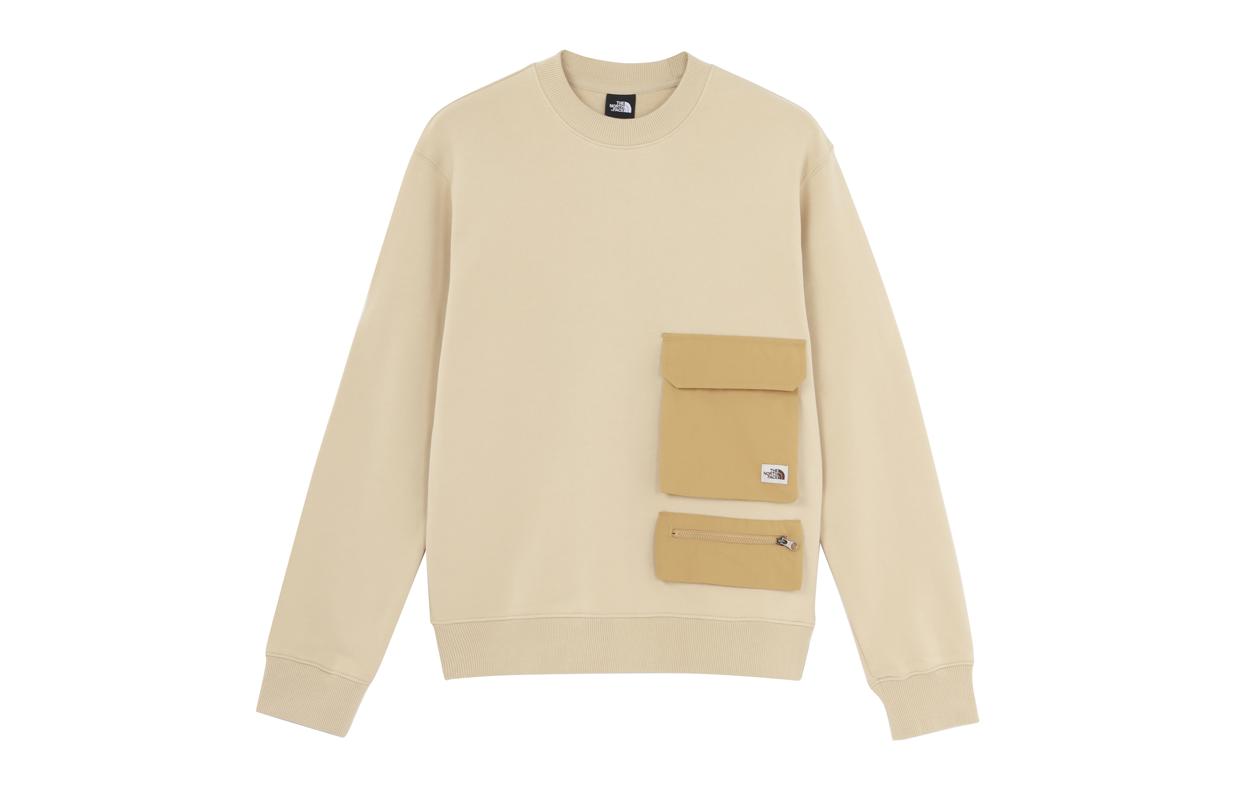 TNF Retro Colorblock Crewneck Sweatshirt Khaki NF0A5JWL-3X4