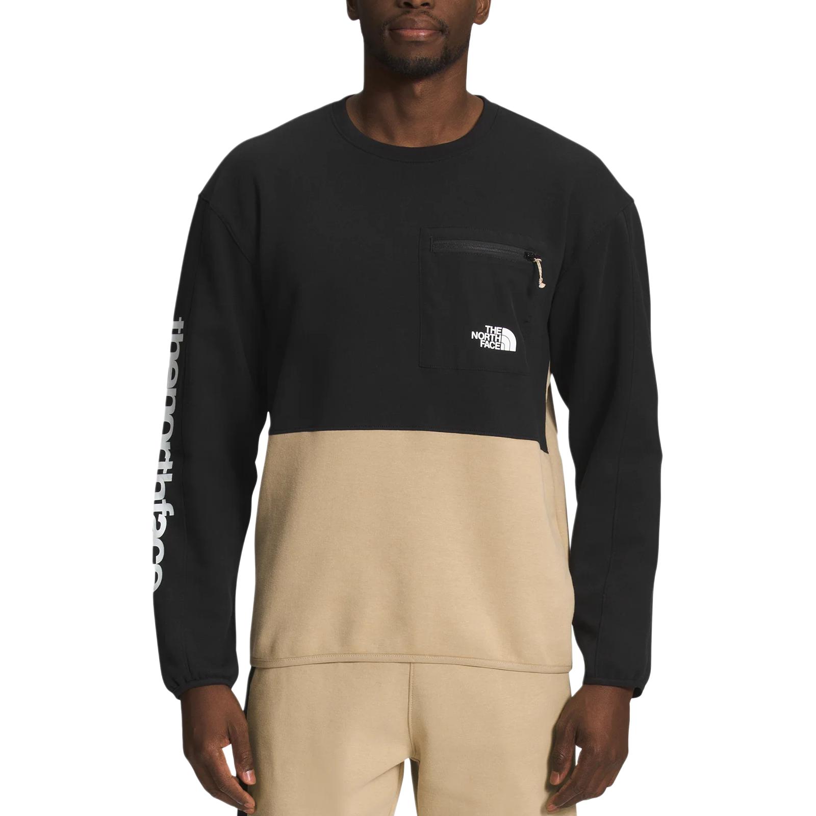 TNF Retro Colorblock Logo Crewneck Sweatshirt - Khaki NF0A7UQU-LK5