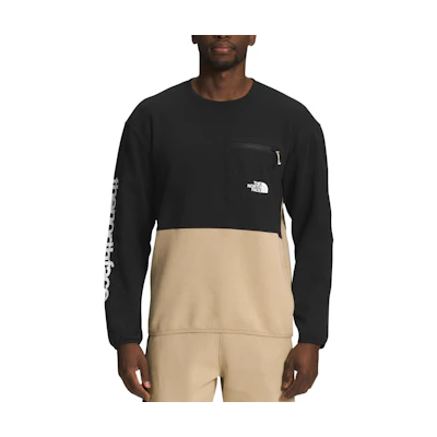 TNF Retro Colorblock Logo Crewneck Sweatshirt - Khaki NF0A7UQU-LK5