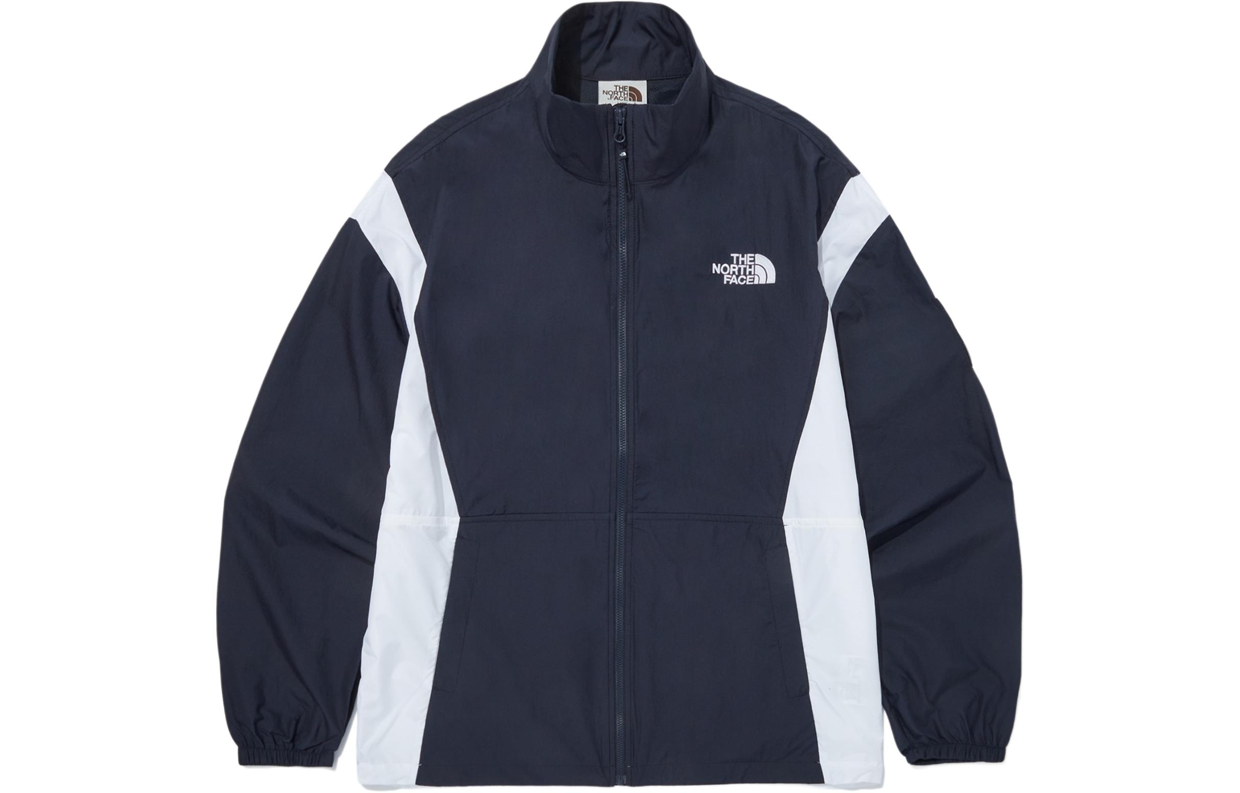 TNF Retro Colorblock Logo Embroidered Zip Jacket Blue Unisex NJ3LQ04M 圖 2