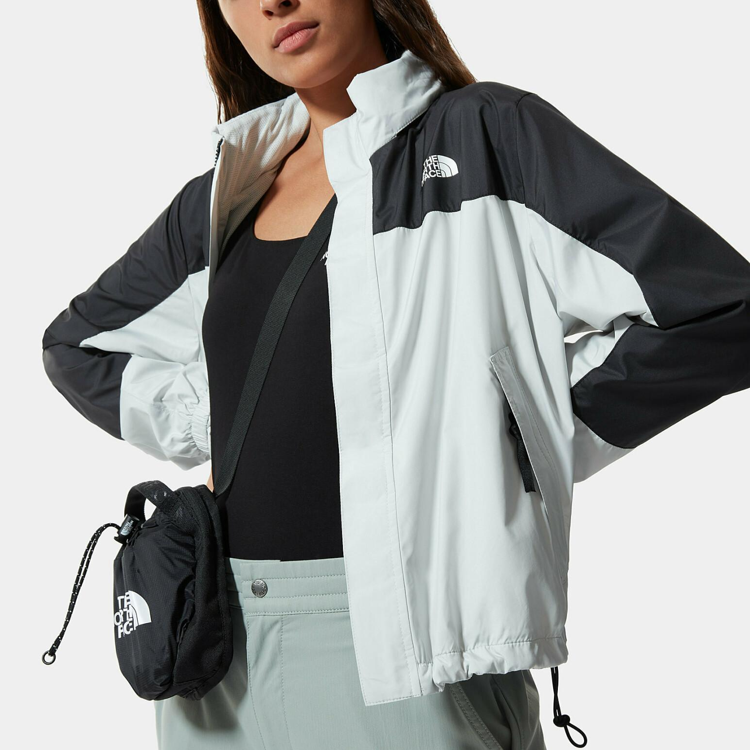 TNF Retro Colorblock Logo High Neck Jacket Unisex - White NF0A53BT-FN4 圖 3