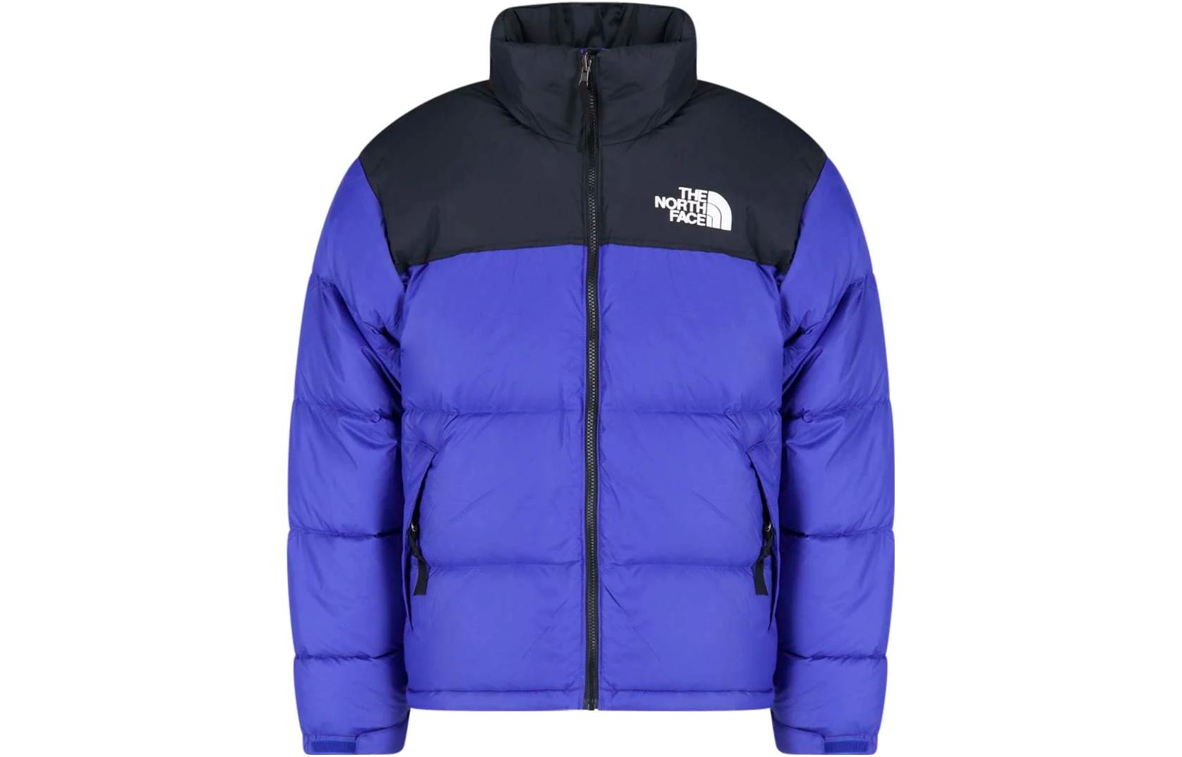 TNF Retro Colorblock Logo Print Track Jacket Blue - NFOA3C8D-40S