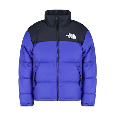 TNF Retro Colorblock Logo Print Track Jacket Blue - NFOA3C8D-40S