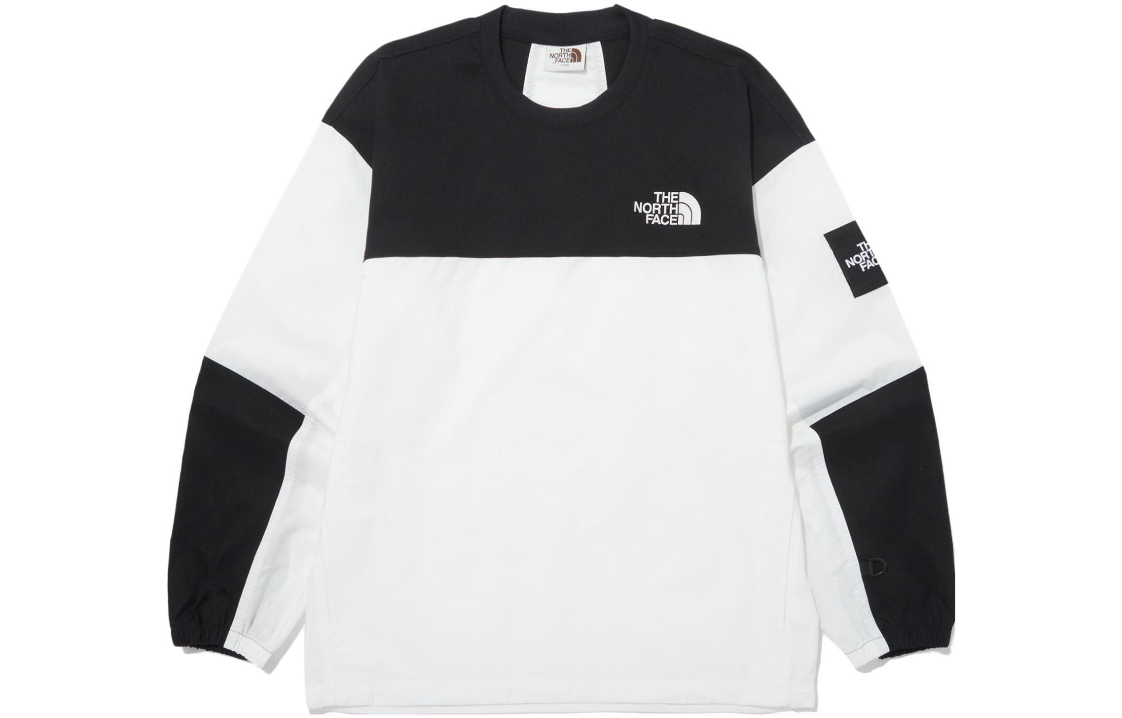 TNF Retro Colorblock Relaxed Crewneck Sweatshirt Unisex Black/White NM5MP03K