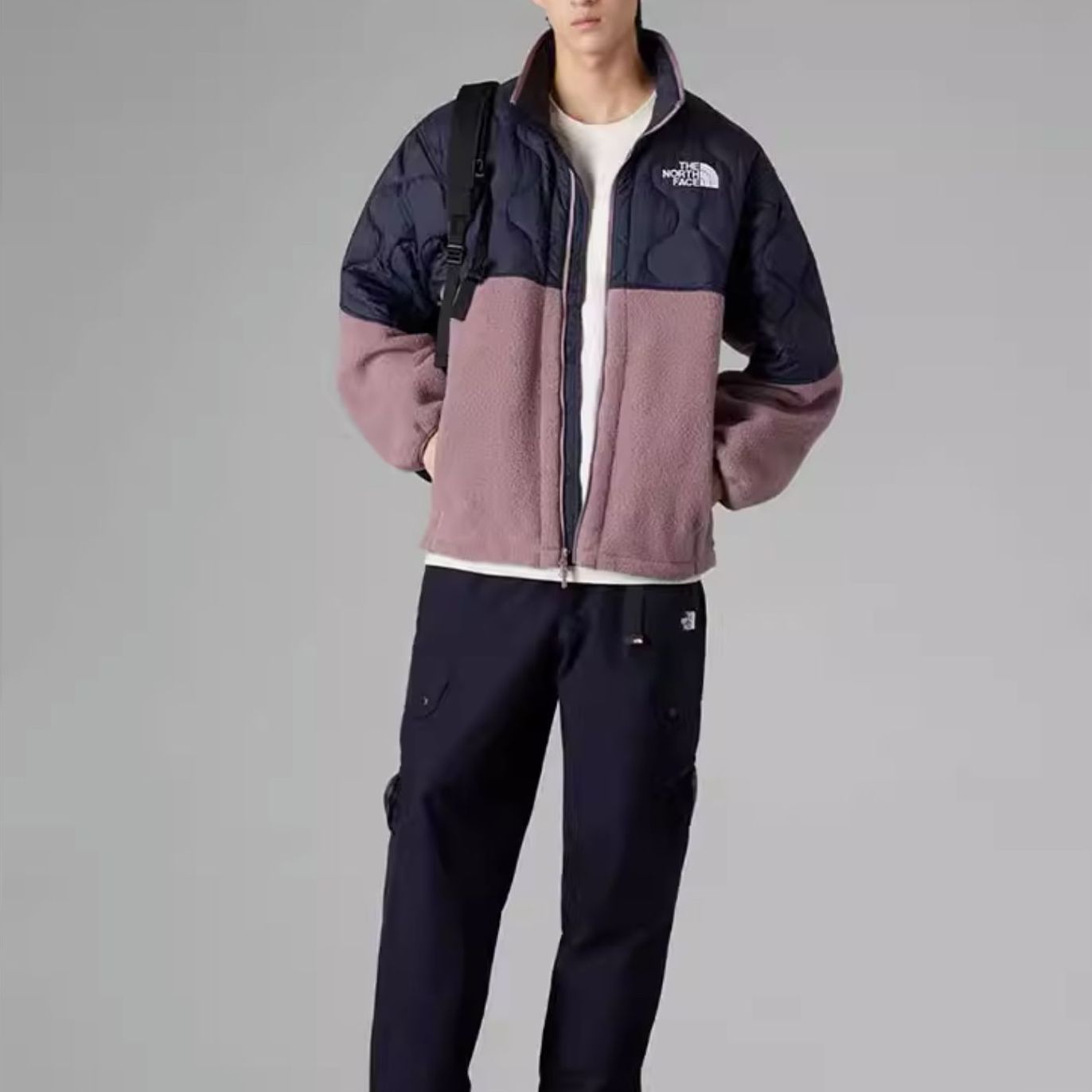 TNF Retro Colorblock Stand Collar Fleece Jacket Purple - NF0A83Q4-I0V 圖 3