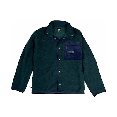 TNF Retro Colorblock Zip-Up Sweatshirt Dark Green NF0A7V7G-HDB