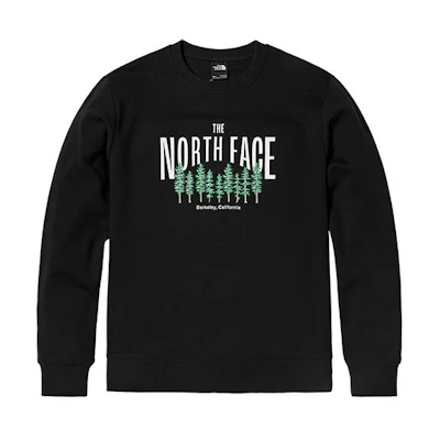 TNF Retro Crewneck Sweatshirt Black Logo Print NF0A81MR-JK3