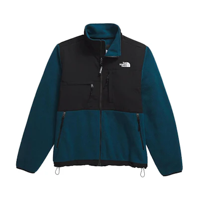 TNF Retro Denali Jacket Men’s Zip-Up in Teal and Blue with Logo Print NF0A88XH-5LO