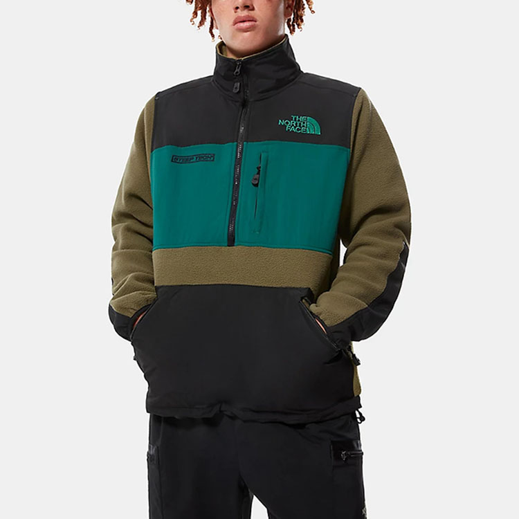 Shop 北面复古抓绒半拉链套头毛衣男女款 - 灰绿色 NF0A4QYQ-SH2