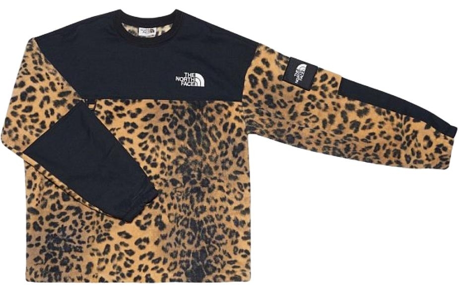 TNF Retro Leopard Print Yellow Crewneck Sweatshirt NM5MN56J