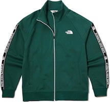 The North Face Retro Letter Print Zip Jacket Green Long Sleeve Outerwear NJ5JL50K