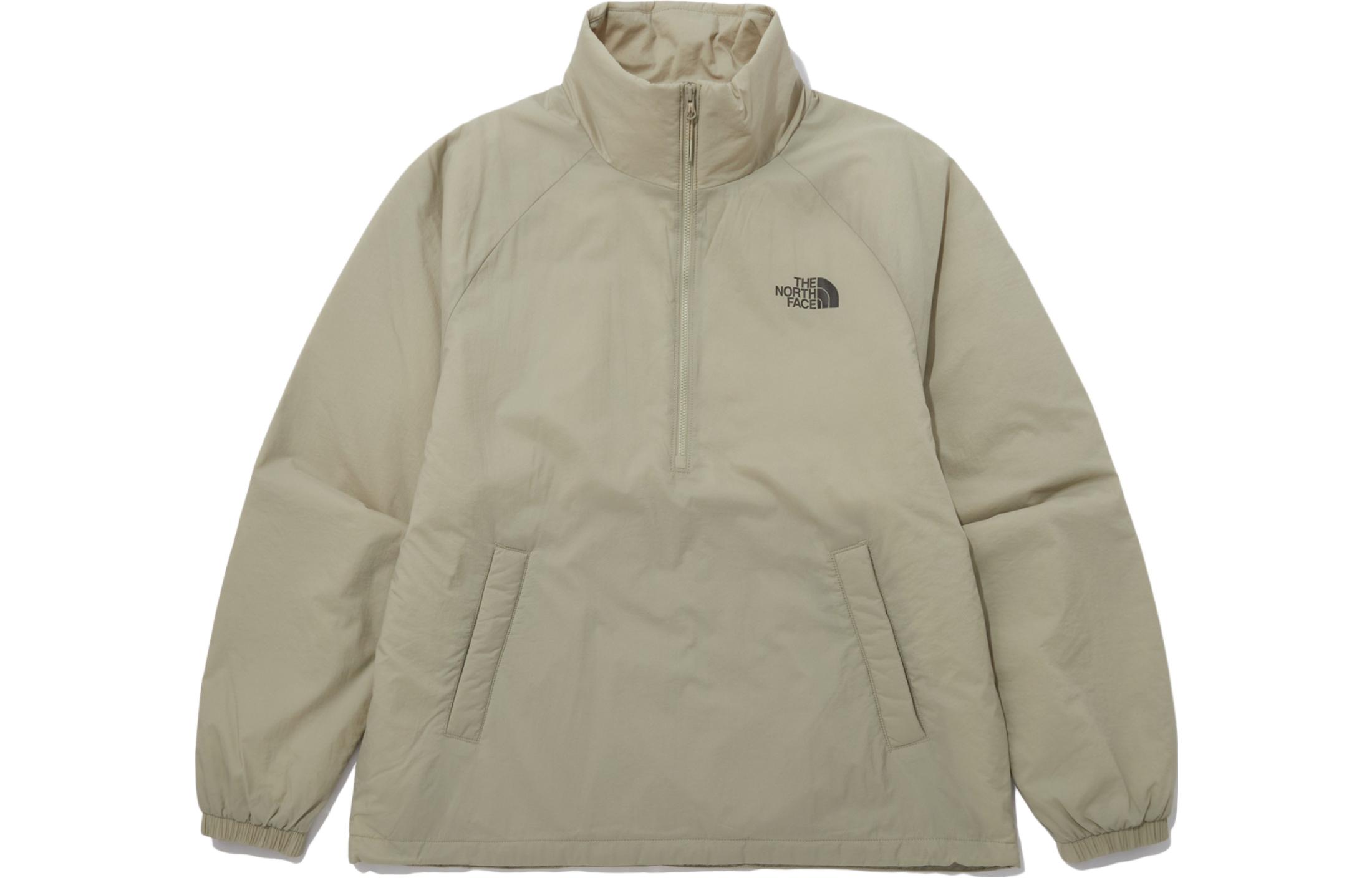 TNF Retro Lettering High-Neck Sweatshirt Light Beige NA3NP70B