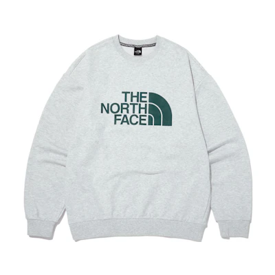 TNF Retro Logo Crewneck Sweatshirt Gray Long Sleeve Pullover NM5MN61C