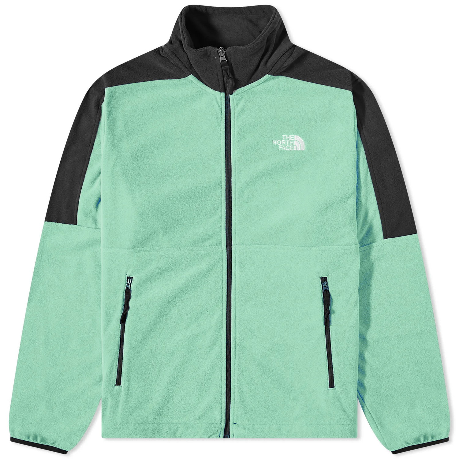 The North Face Retro Logo Half-Zip Pullover Jacket Black Green NF0A7ZXV-N11