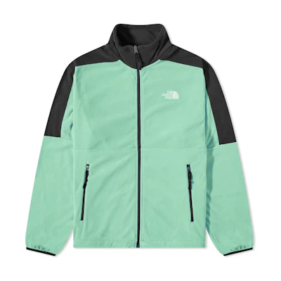 TNF Retro Logo Half-Zip Pullover Jacket Black Green NF0A7ZXV-N11