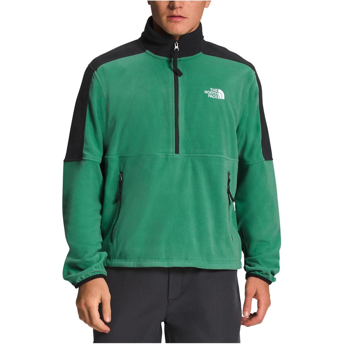 Shop The North Face Retro Logo Chaqueta Half-Zip Pullover Negro Verde NF0A7ZXV-N11