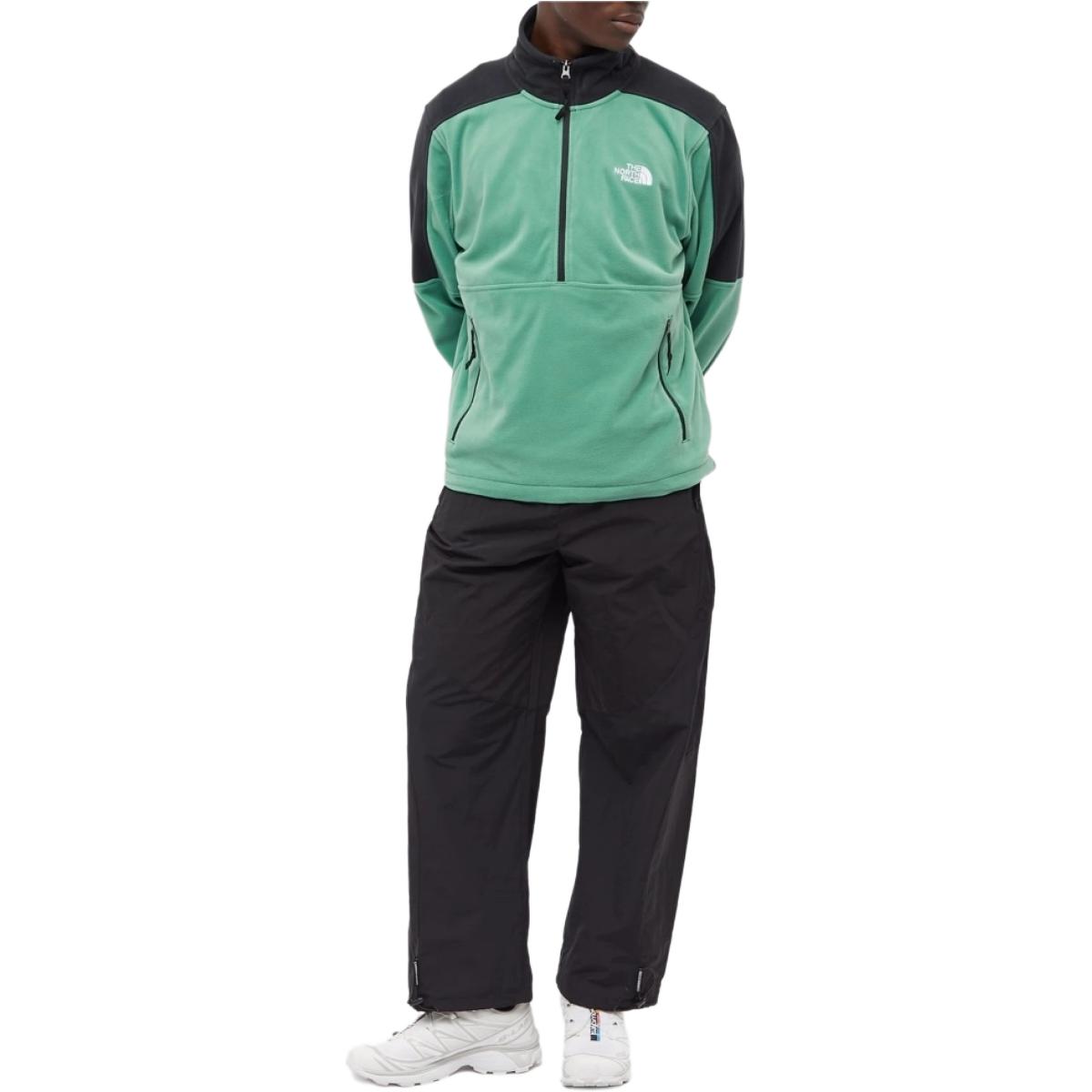 Cheap The North Face Retro Logo Chaqueta Half-Zip Pullover Negro Verde NF0A7ZXV-N11