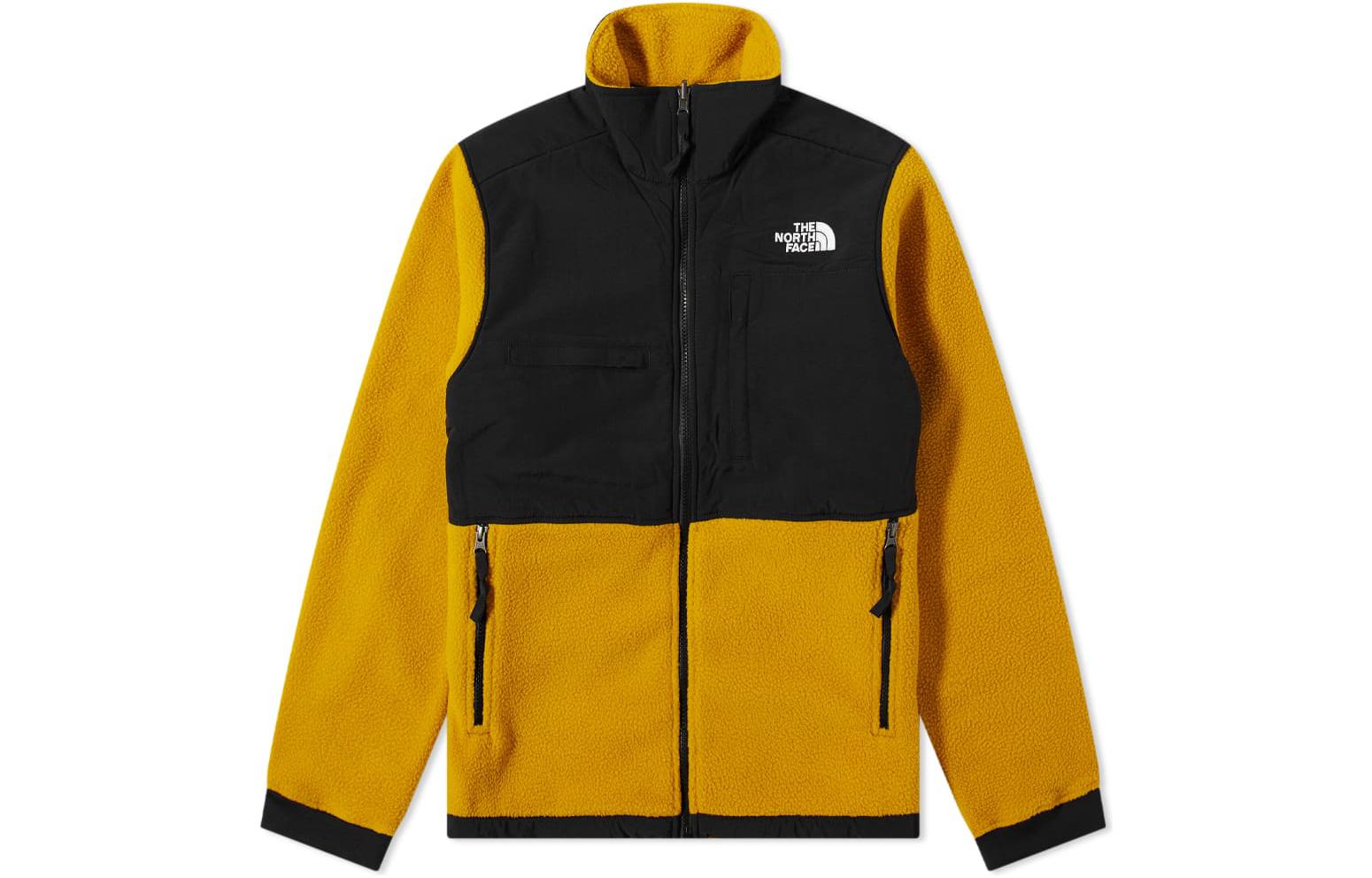 TNF Retro Logo Print Jacket Orange High-Neck Style NF0A4QYJ-H9D