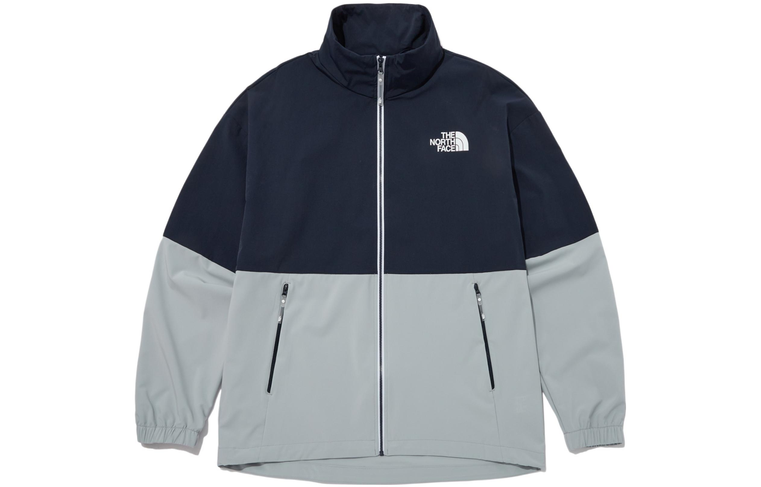 TNF Retro Logo Print Track Jacket Zip-Up Unisex - Midnight Blue NJ3BP09C