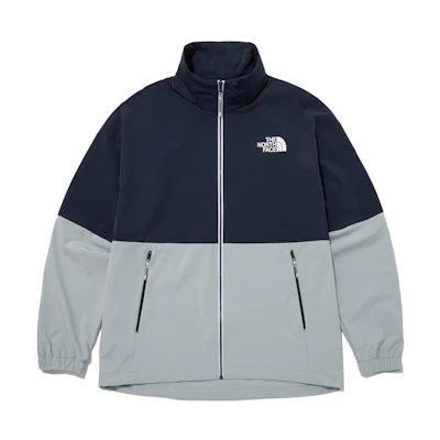 TNF Retro Logo Print Track Jacket Zip-Up Unisex - Midnight Blue NJ3BP09C