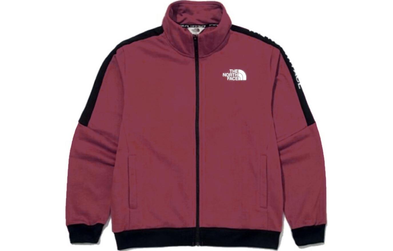 TNF Retro Logo Print Zip-Up Colorblock Jacket Red (Unisex) NI5JM01K