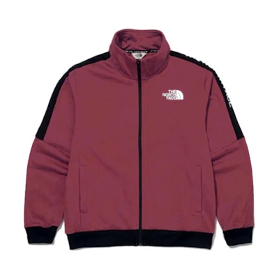 TNF Retro Logo Print Zip-Up Colorblock Jacket Red (Unisex) NI5JM01K