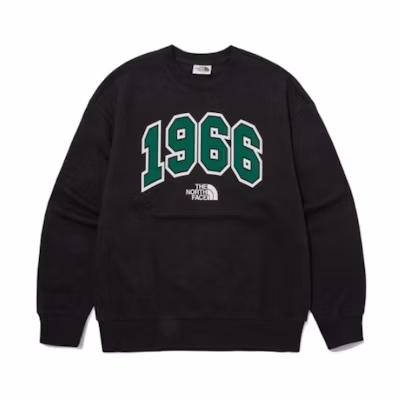 TNF Retro Numeric Print Crewneck Pullover Sweatshirt Black NM5MP51K