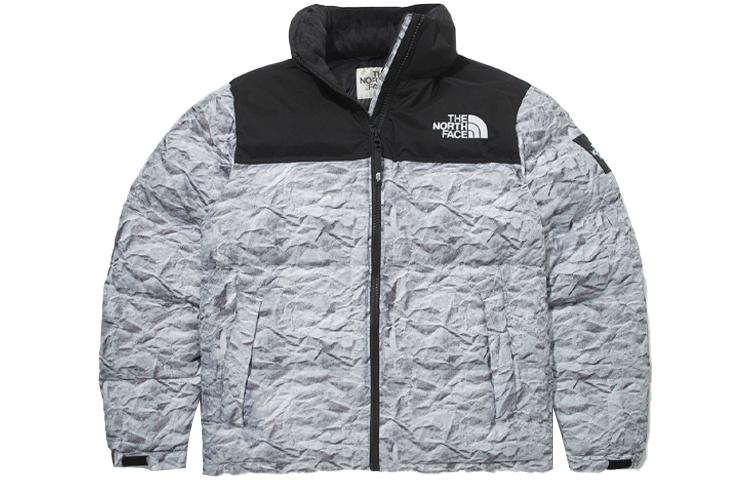 TNF Retro Nuptse Jacket Silver with Novelty Logo Unisex NJ1DM50K