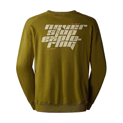 TNF Retro Sports Crewneck Sweatshirt Green with Logo Backprint NF0A8531-BEB