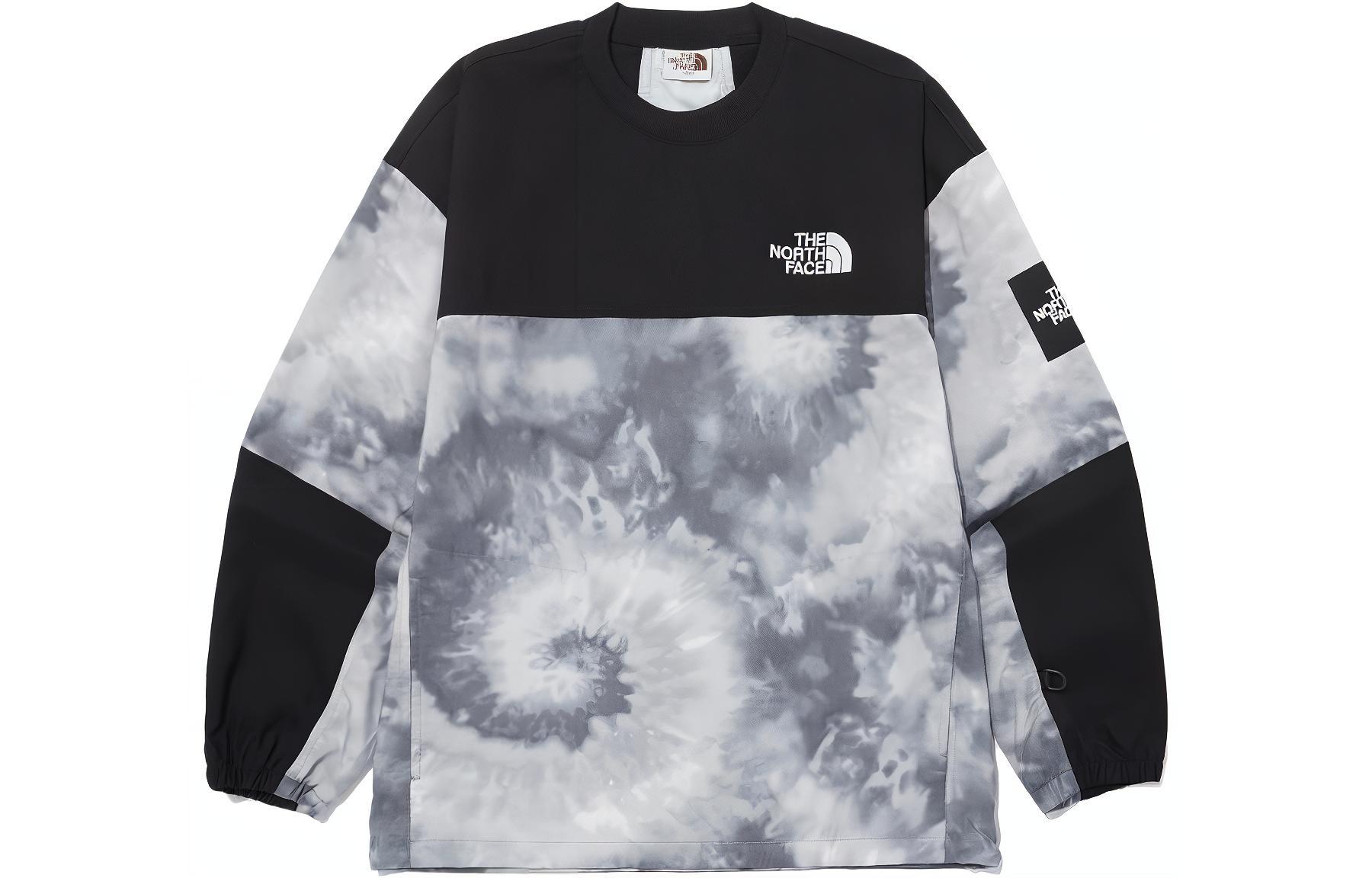 TNF Retro Tie-Dye Logo Crewneck Sweatshirt Black Mens Long Sleeve NM5MP04J