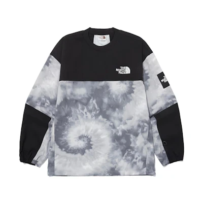 TNF Retro Tie-Dye Logo Crewneck Sweatshirt Black Mens Long Sleeve NM5MP04J