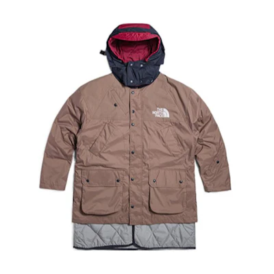 TNF Retro Two-way Jacket with Removable Hood in Taupe Color NF0A7WA2-EFU
