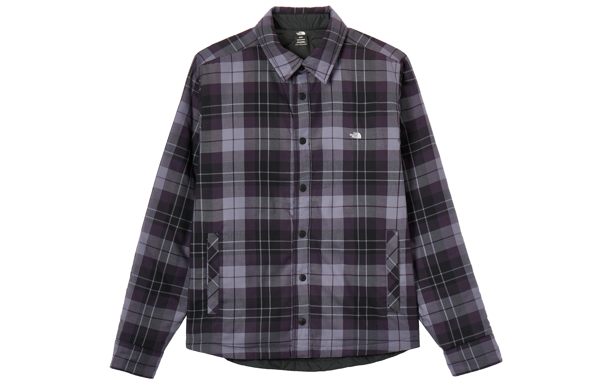 The North Face Reversible Box Plaid Flannel Shirt Jacket Purple - NF0A3LZH-IRK