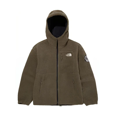 TNF Reversible Fleece Hoodie Jacket Brown Casual NJ4FM70C