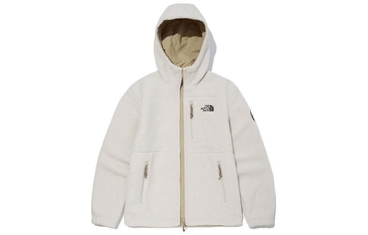 The North Face Reversible Hoodie Jacket Cream White Casual Coat NJ4FM70A