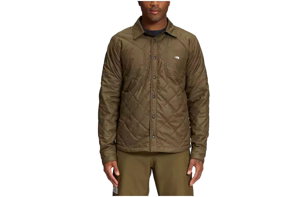 TNF Reversible Insulated Flannel Jacket Olive Green NF0A3LZH-4Q6