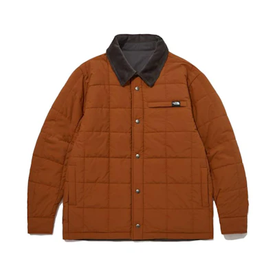 TNF Reversible Nuptse Shacket Orange Unisex Warm Cotton Jacket NJ3NP54C