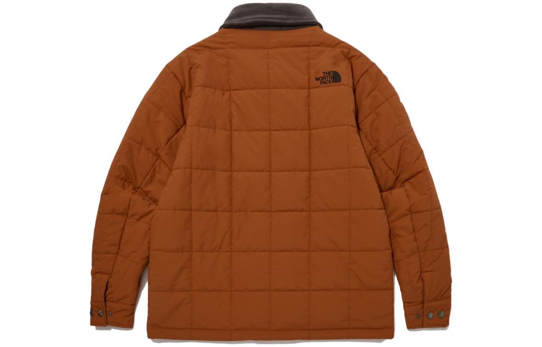 Lookbook The North Face Reversible Nuptse Shacket Orange Unisex Warm Cotton Jacket NJ3NP54C