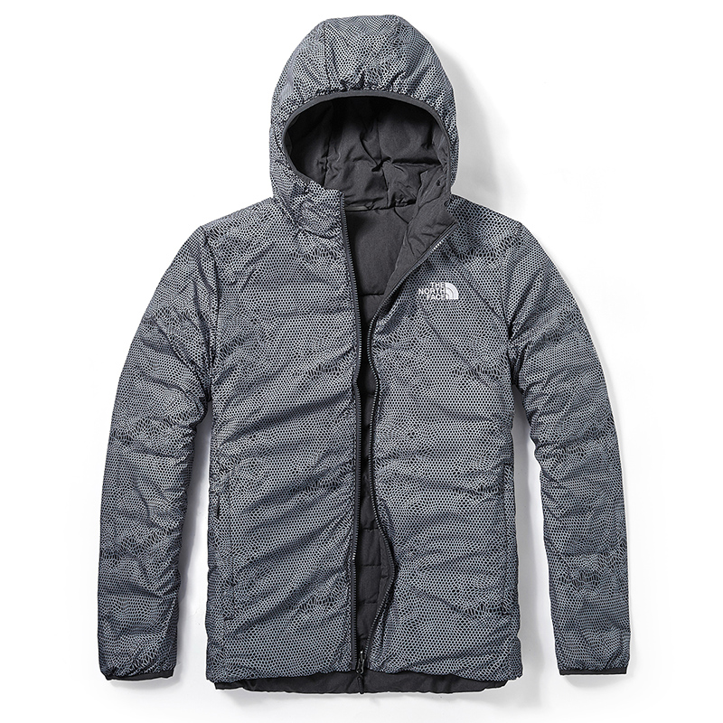 TNF Reversible Outdoor Down Jacket - Water-Resistant, Dark Gray NF0A3KTE-DYZ