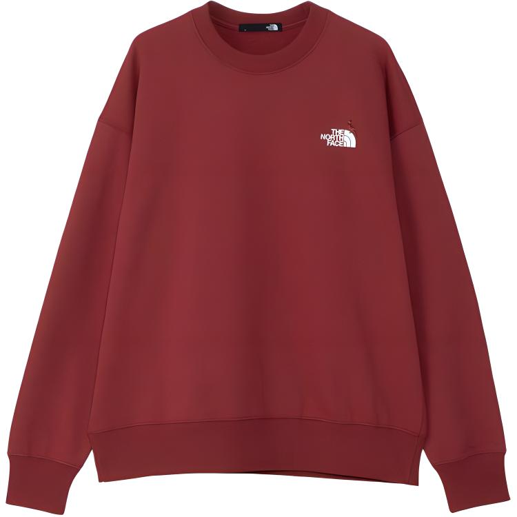 TNF Rust Red Logo Embroidered Crewneck Oversized Sweatshirt Unisex NT12441-IR
