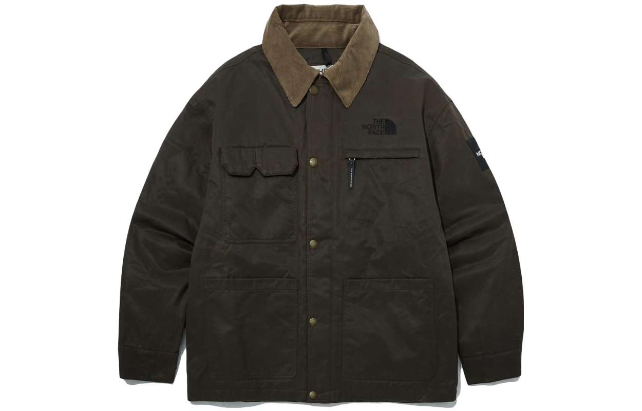 The North Face Rvs V Nuptse Shacket Brown Embroidered Logo Unisex Insulated Jacket NJ3NP60J