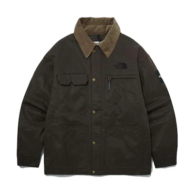 TNF Rvs V Nuptse Shacket Brown Embroidered Logo Unisex Insulated Jacket NJ3NP60J