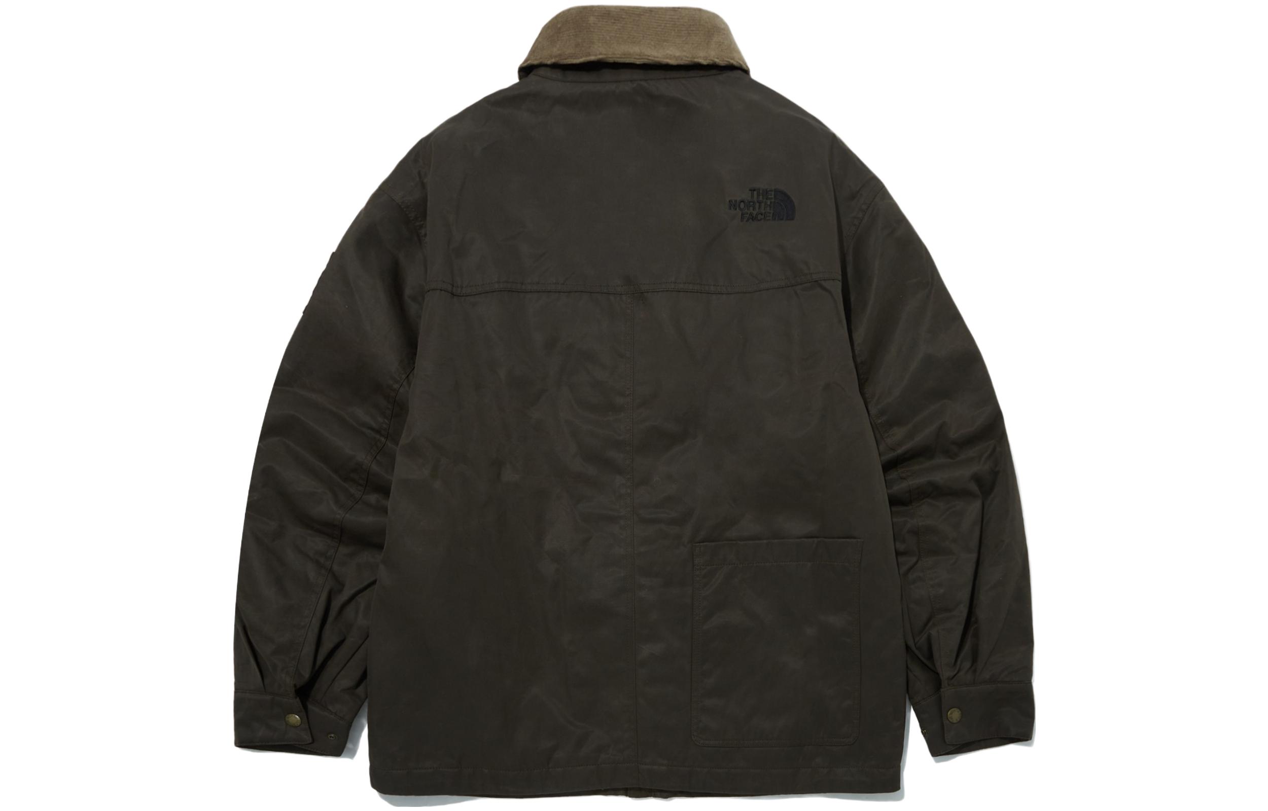 Lookbook The North Face 棕色刺繡logo男女同款保暖羽絨外套 反轉款 NJ3NP60J