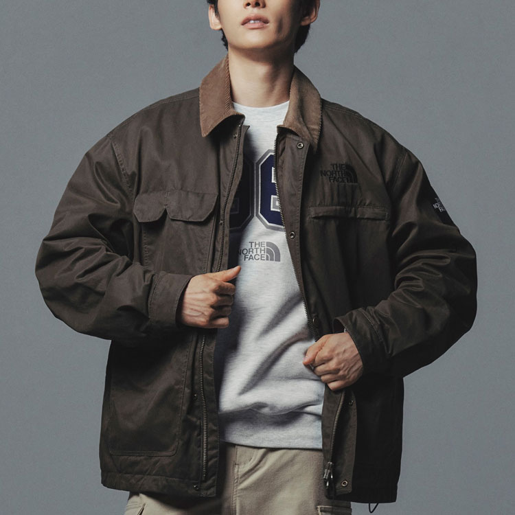 Shop The North Face 棕色刺繡logo男女同款保暖羽絨外套 反轉款 NJ3NP60J