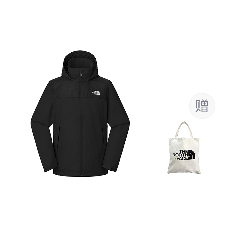 TNF SANGRO Waterproof Black Jacket Unisex with Canvas Bag FW24 NF0A88FR4H0（送赠品）